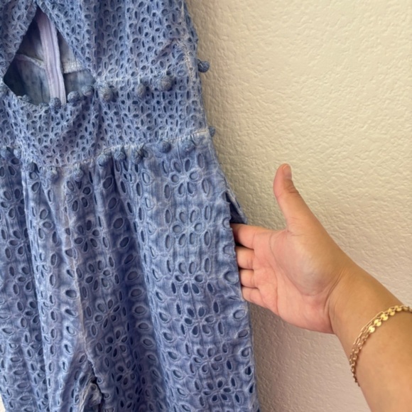 REVOLVE Saylor Hettie eyelet jumpsuit blue Size Medium - Picture 6 of 10